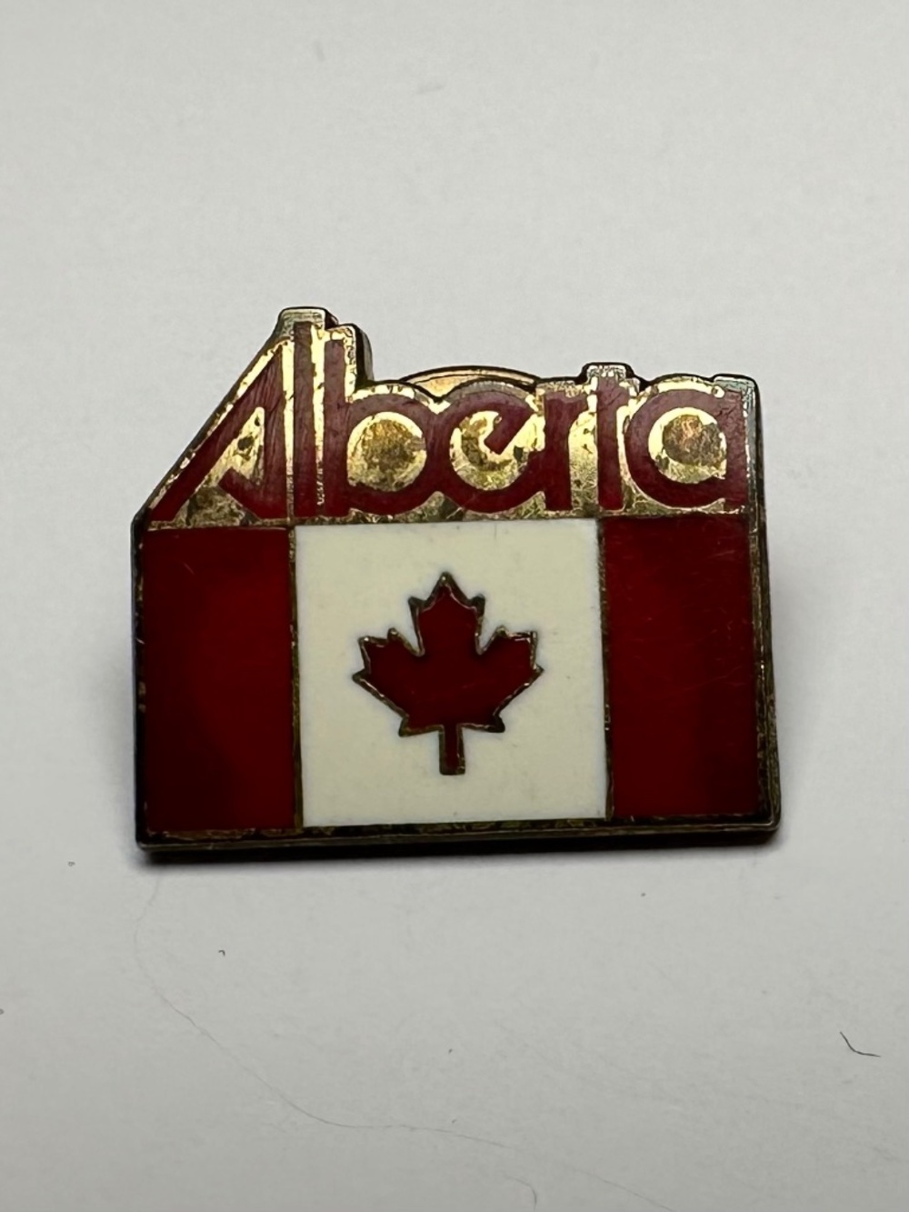 Vintage Alberta Canada Flag Lapel Pin Red White Maple Leaf Souvenir Pin